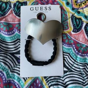 Guess hair tie with silver heart